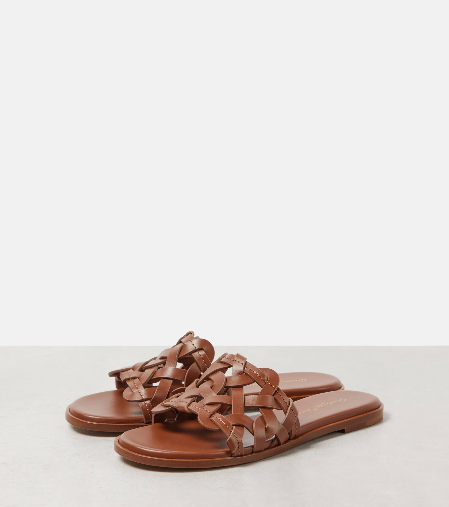 Amalfi leather slides - 4