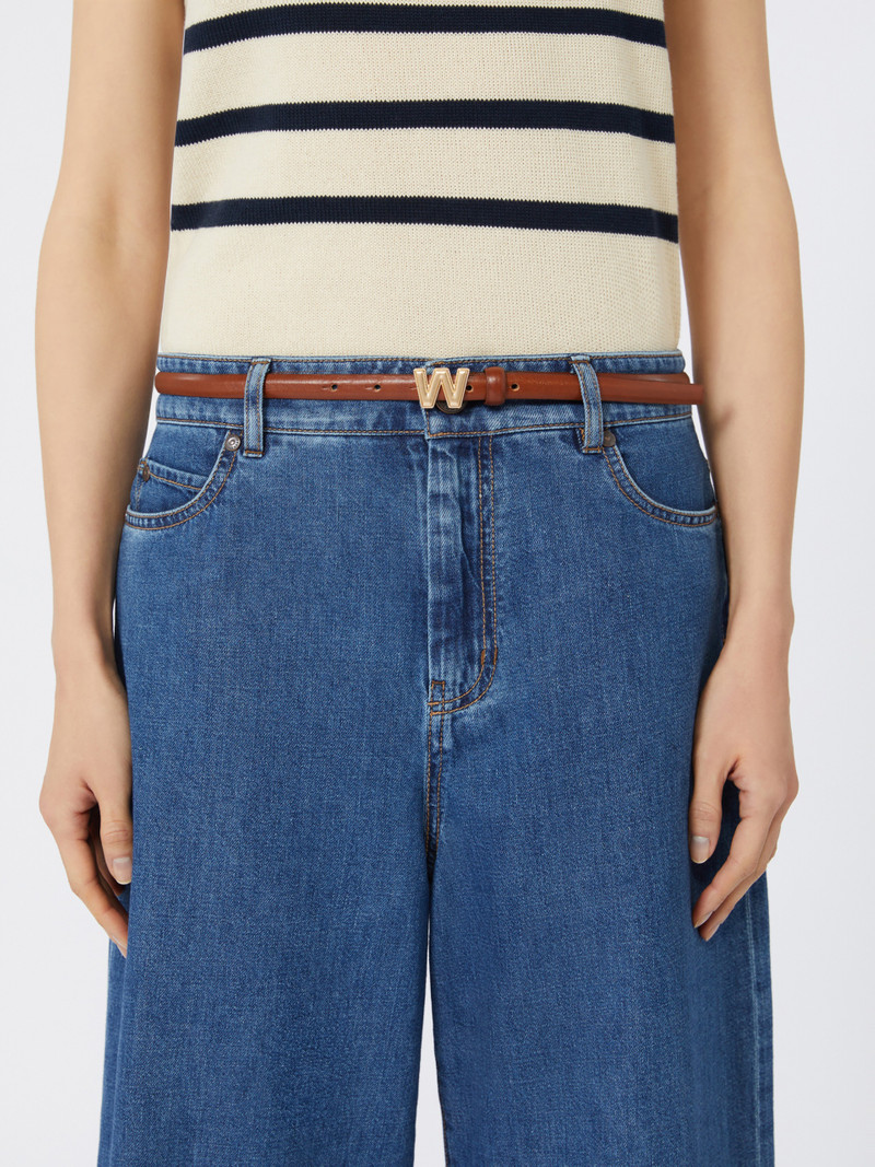 PALUDE Leather belt with branded buckle detail 3