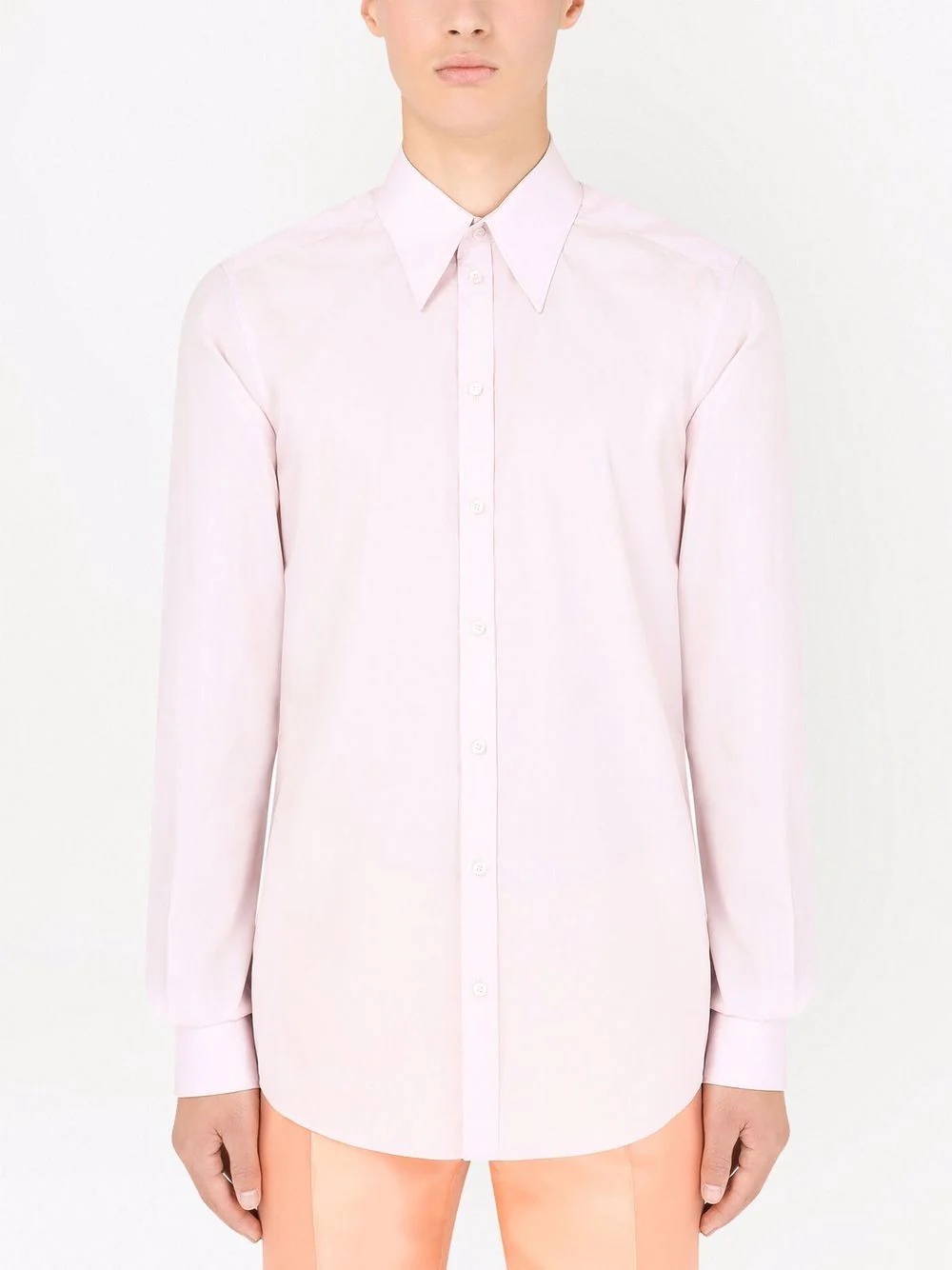 point-collar cotton shirt - 3