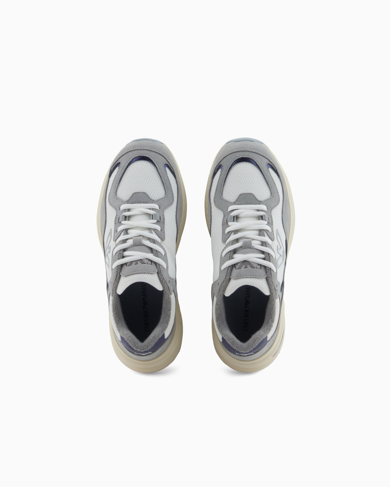 MESH SNEAKERS WITH SUEDE DETAILS AND AN EAGLE LOGO - 3