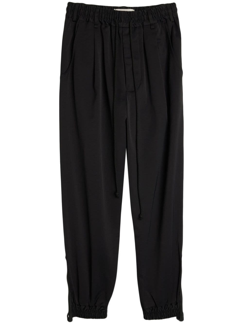 logo-patch tapered-leg trousers - 1