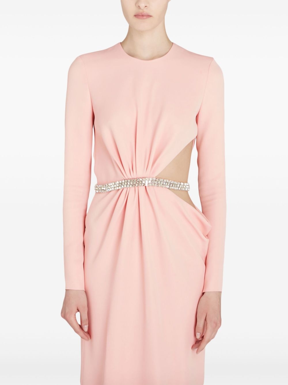 rhinestone embellished long dress - 5