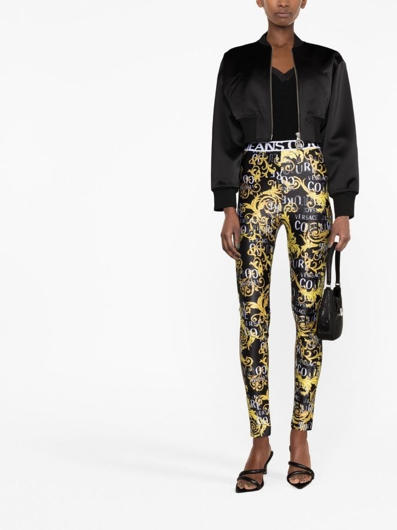 baroque-print leggings - 2