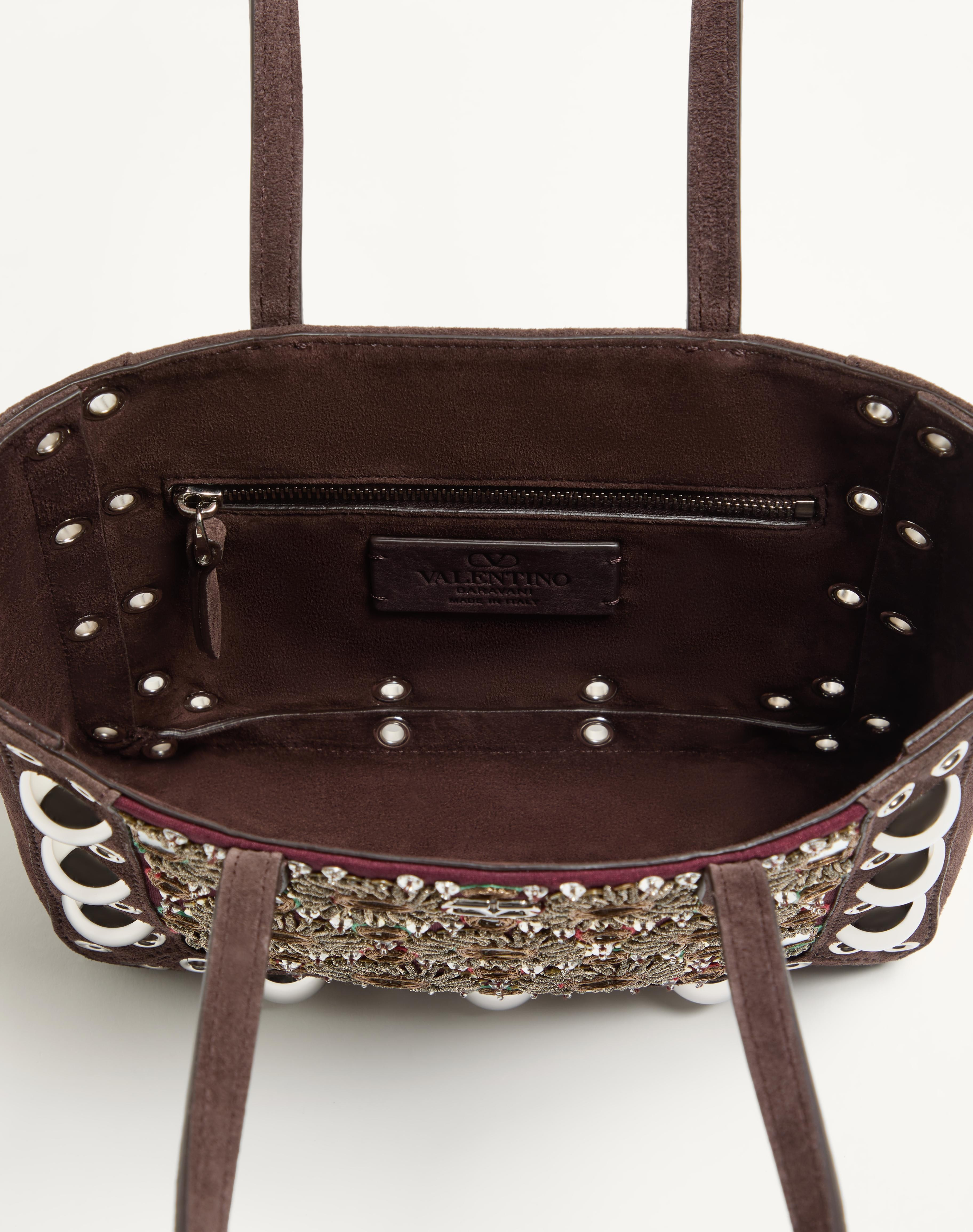 VALENTINO GARAVANI NELLCÔTE MINI EMBROIDERED SHOPPING BAG - 6