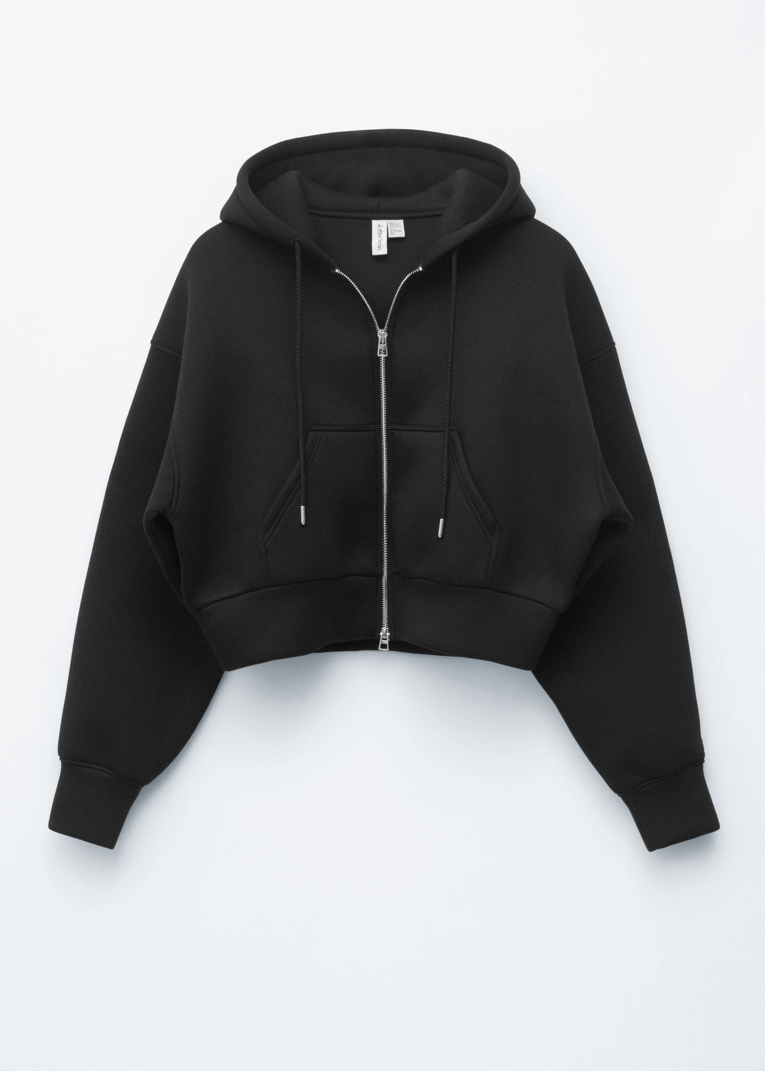 Cropped Scuba Zip-Up Hoodie - 1