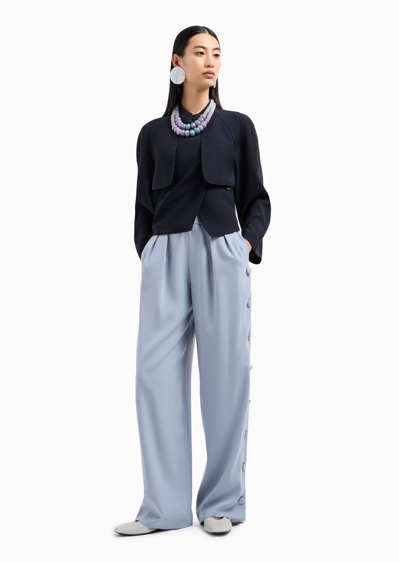 EMPORIO ARMANI Technical cady trousers with darts and side buttons outlook