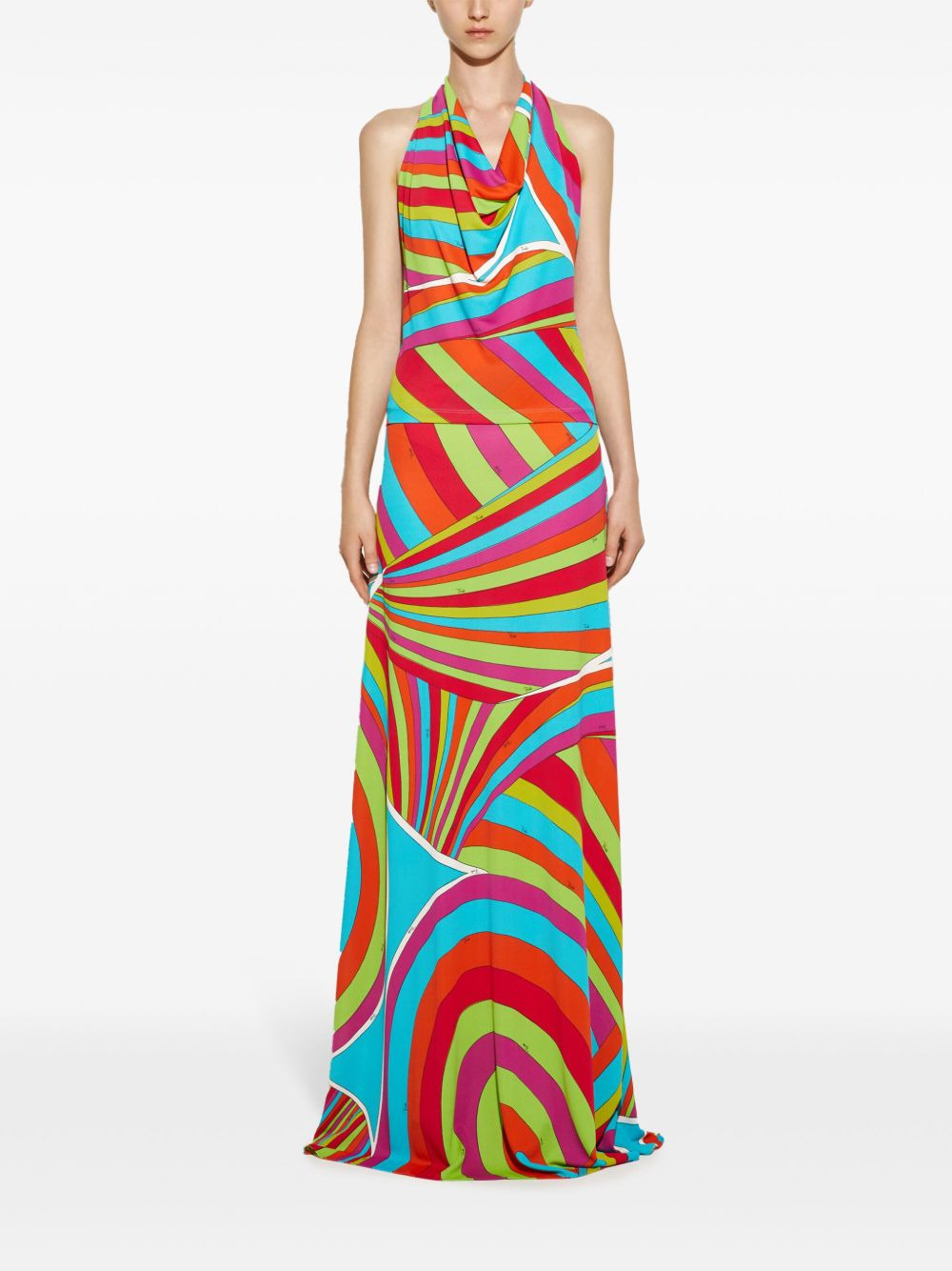 Iride-print halterneck top - 2