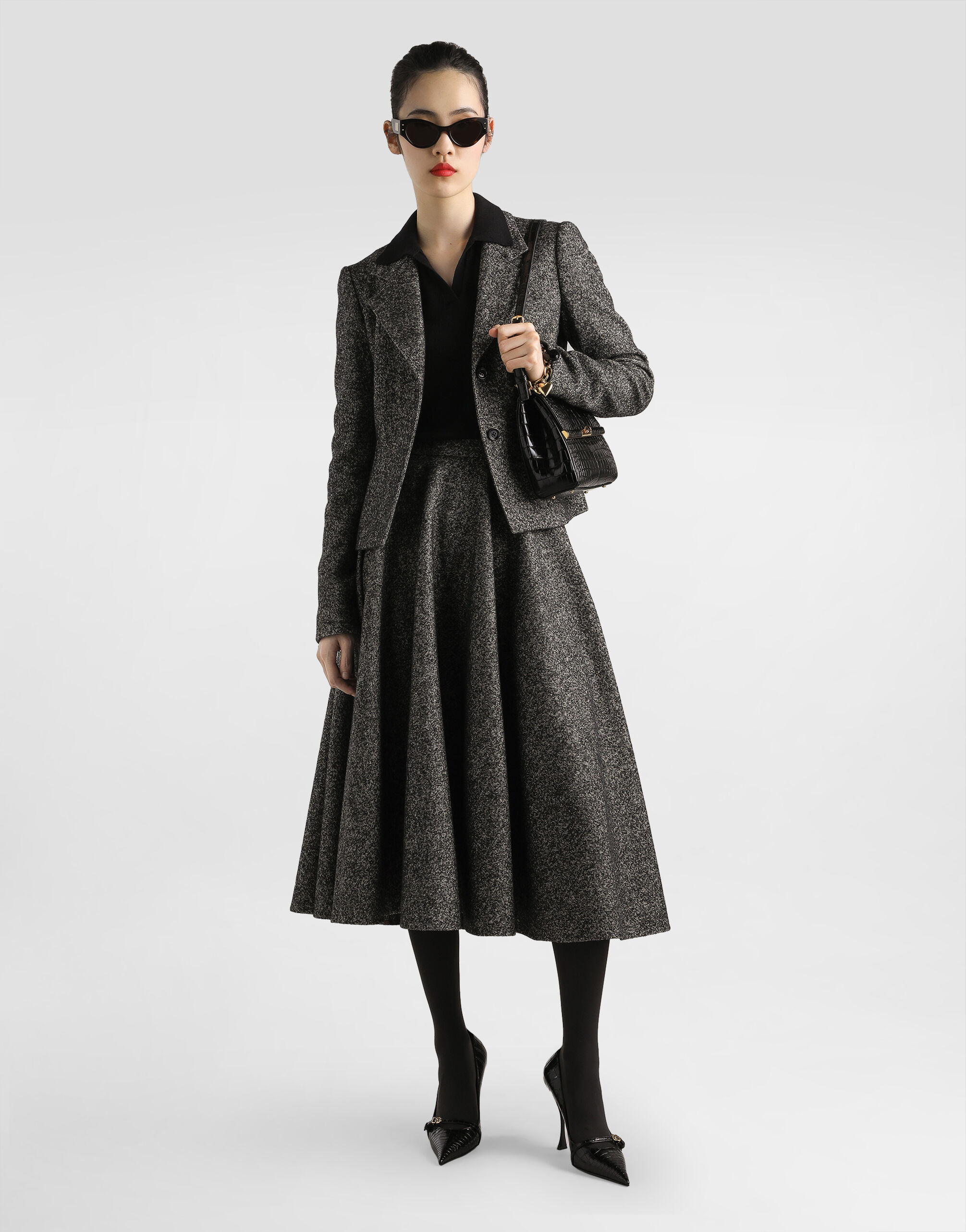 Single-breasted jacket in dotted wool blend - 2