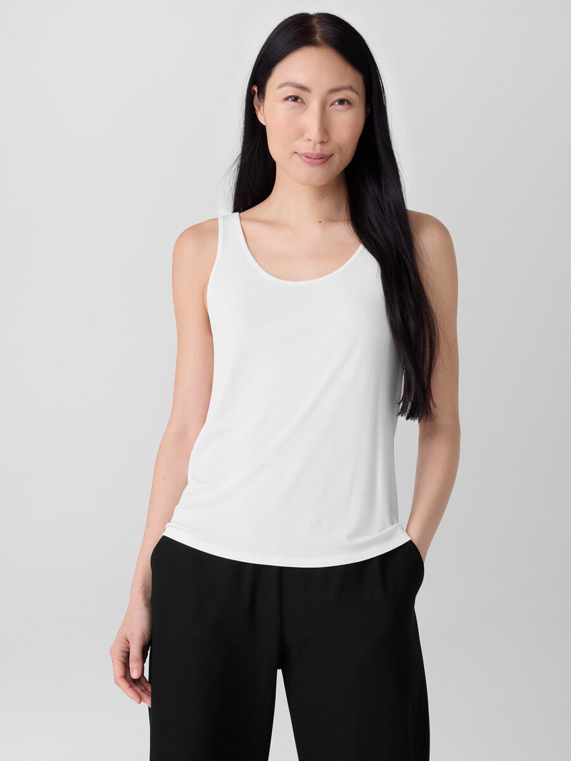 EILEEN FISHER Stretch Silk Jersey Scoop Neck Tank outlook
