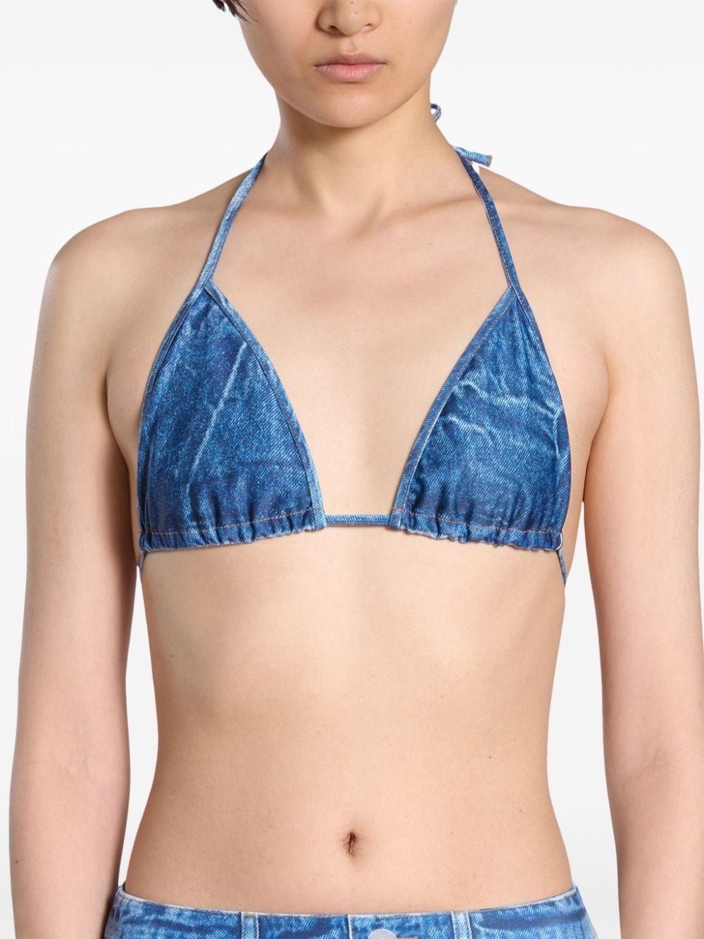 Trompe l'Oeil denim-effect bikini - 5
