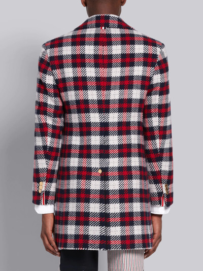 Thom Browne tartan-check tweed cashmere overcoat outlook