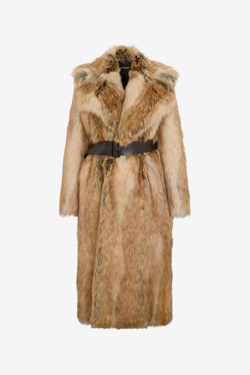 Brown faux fur coat 1
