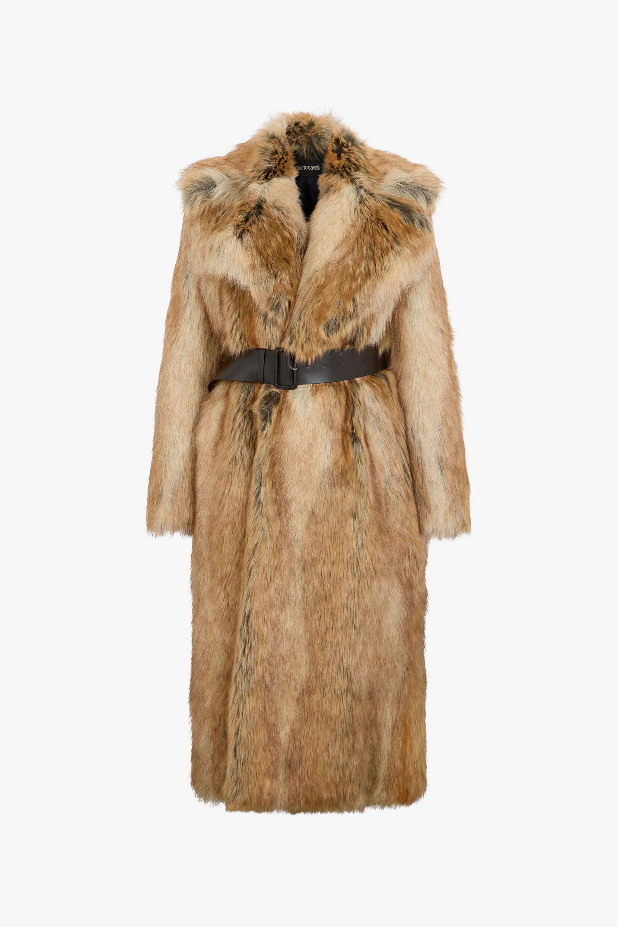 Brown faux fur coat - 1