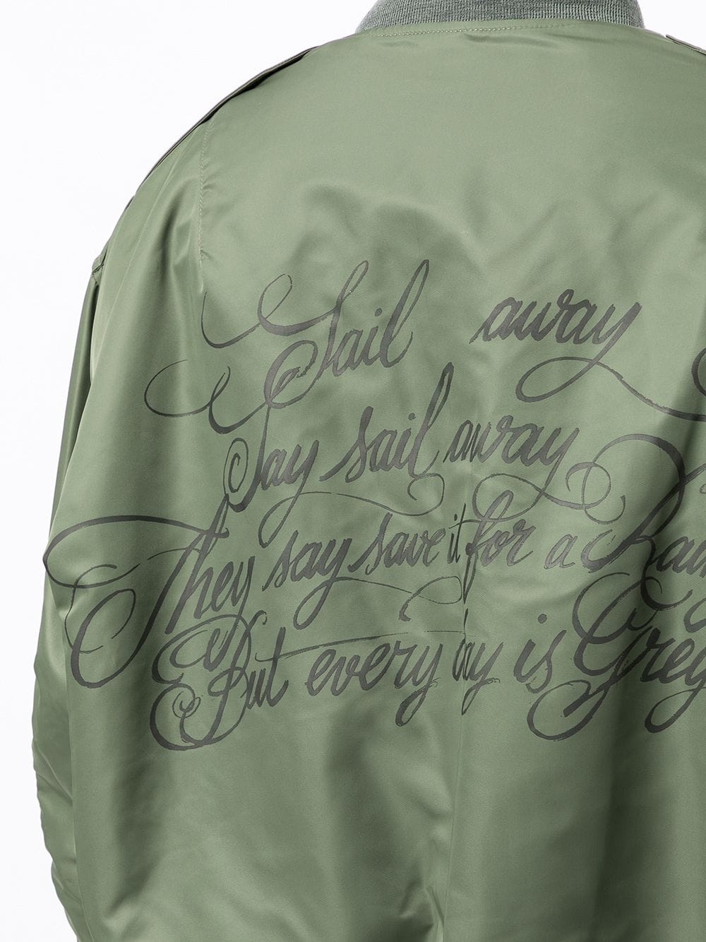 slogan-print zip-up bomber jacket - 5