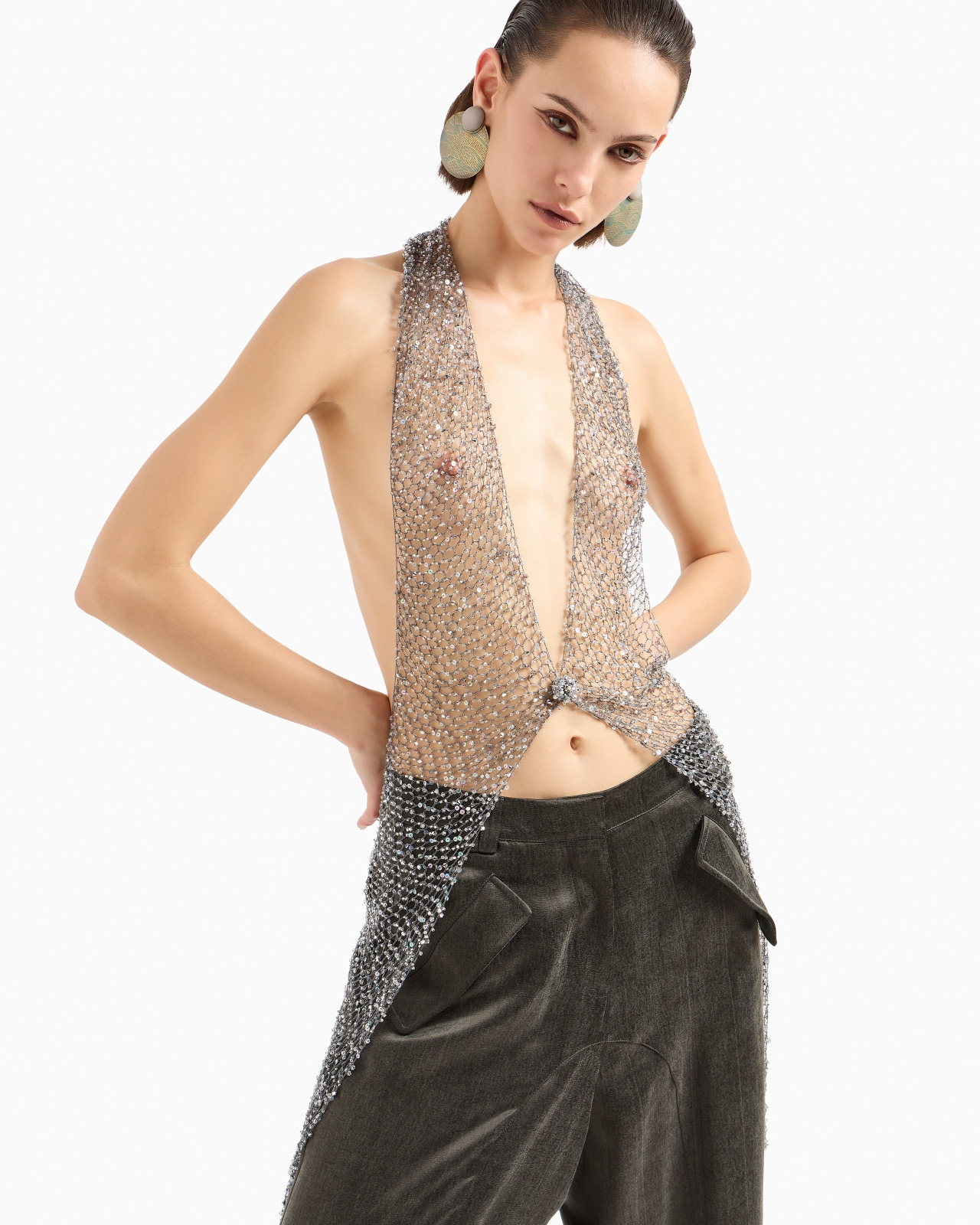 MESH TOP WITH BEAD EMBROIDERY - 5