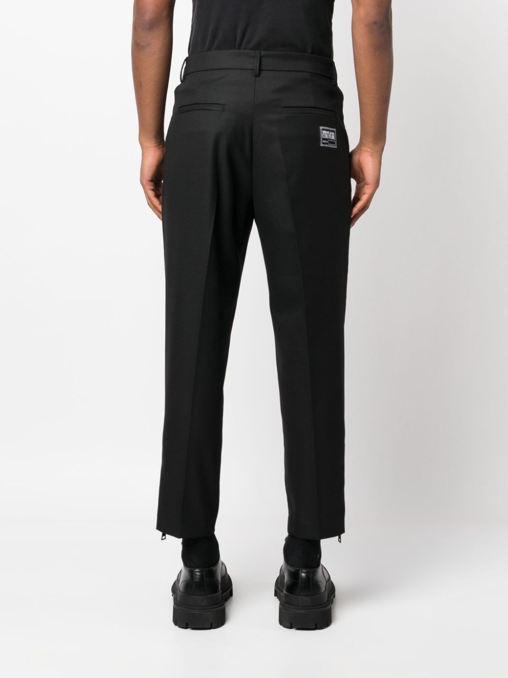 pressed-crease cotton chino trousers - 8