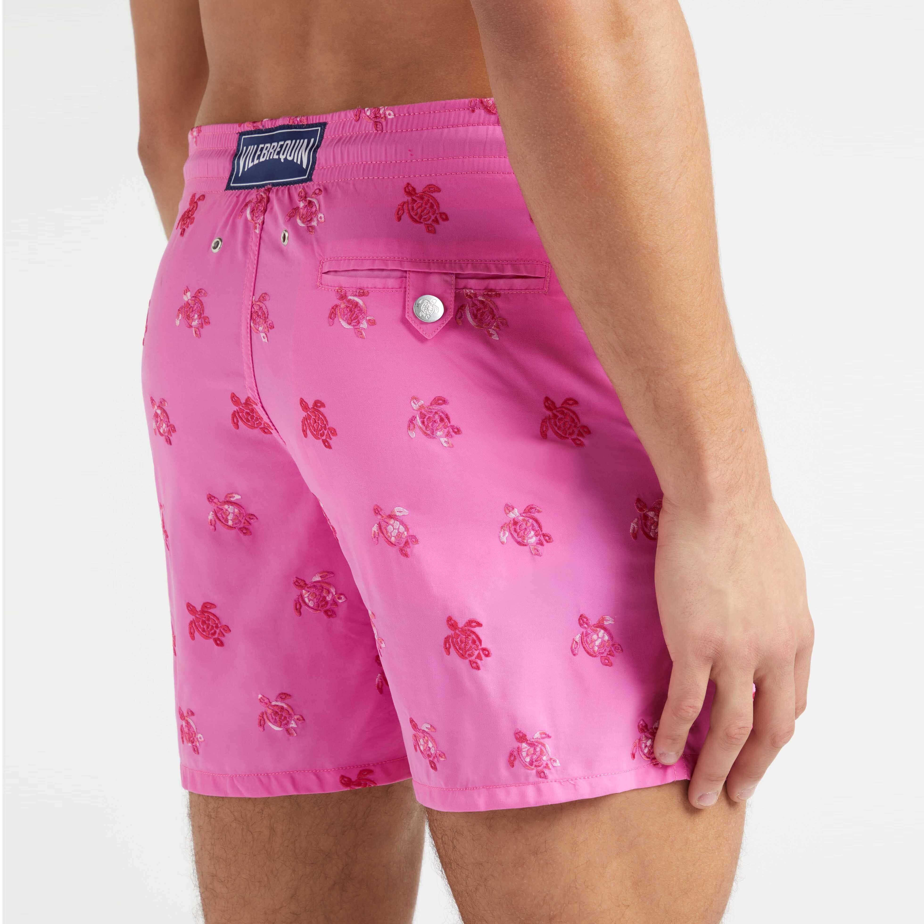 Men Swim Trunks Embroidered Micro Ronde des Tortues Diagonale - Limited Edition - 6
