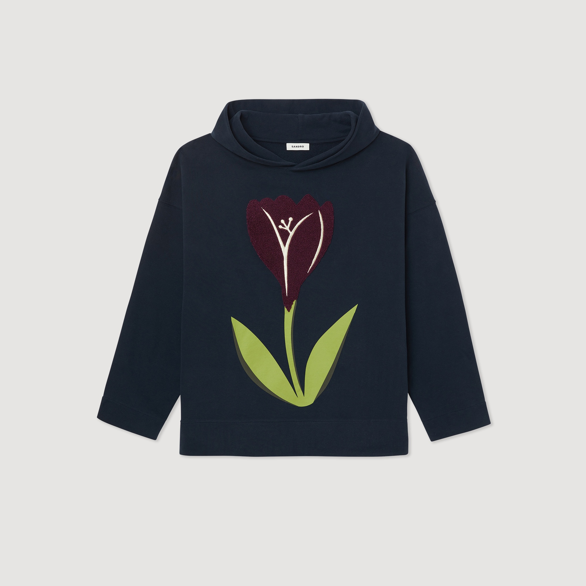 Embroidered tulip hoodie - 1