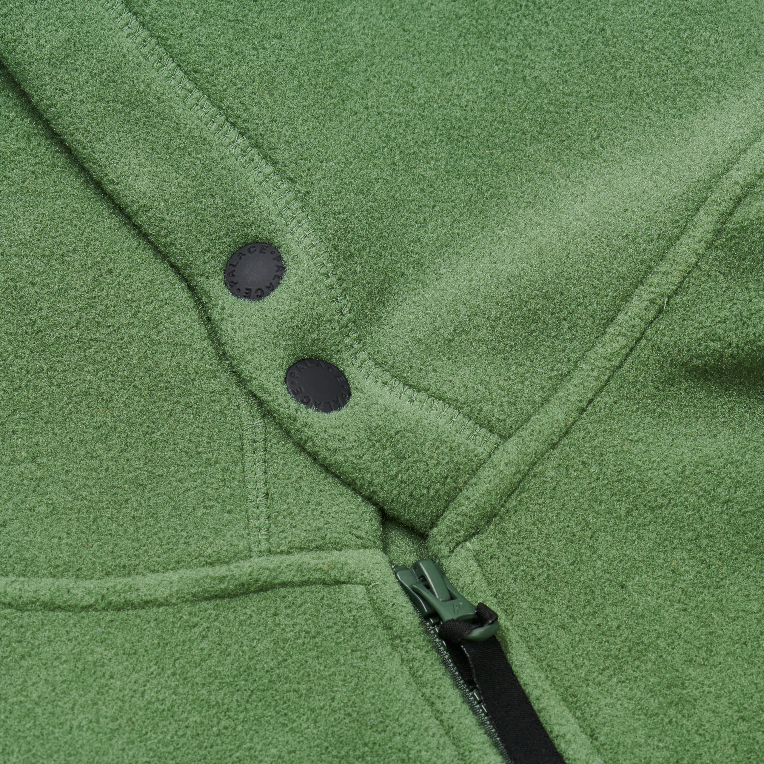 PALACE POLARTEC LAZER ZIP HOOD THE DEEP GREEN | REVERSIBLE