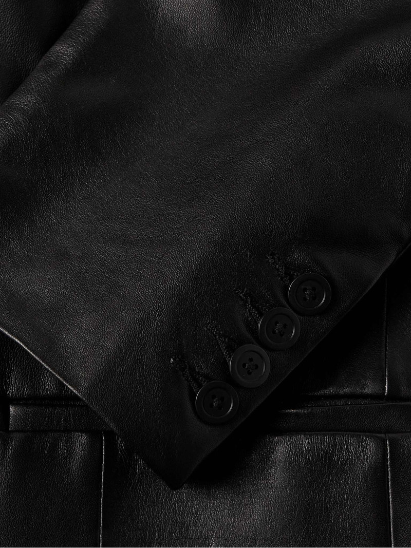 Double-Breasted Leather Blazer 5