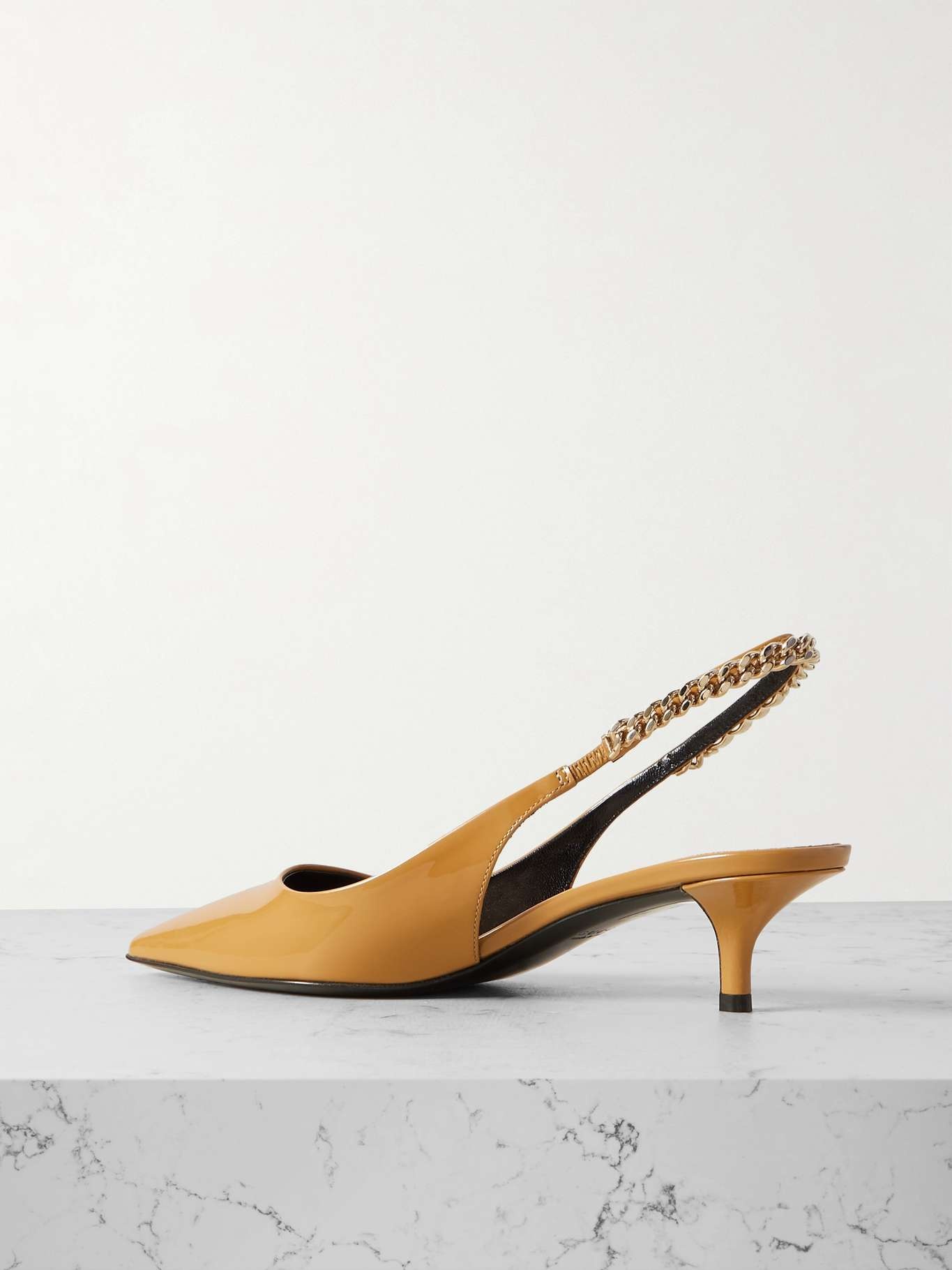 Signoria embellished patent-leather slingback pumps - 3