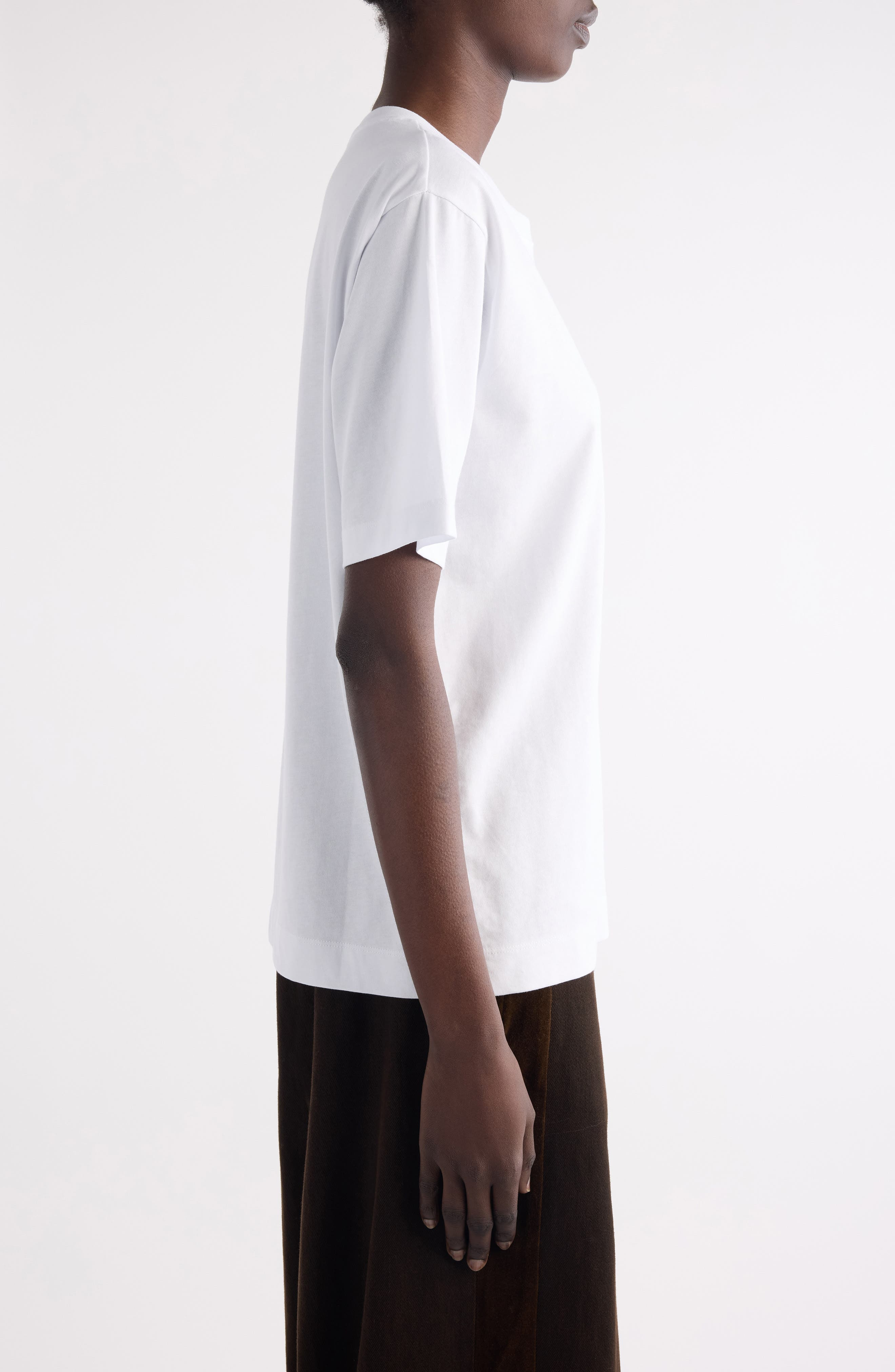 Dries Van Noten Heydu Side Button Cotton T-Shirt in White at Nordstrom - 4