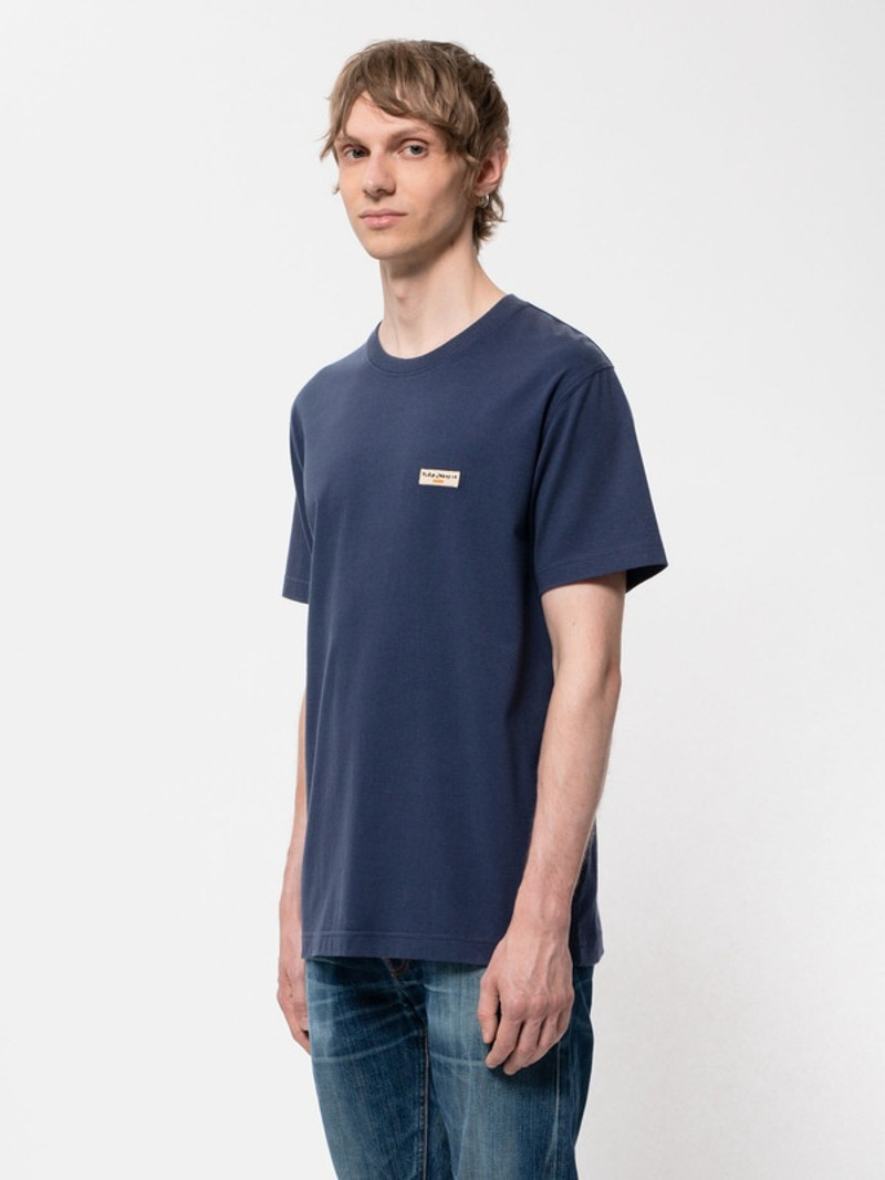 Nudie Jeans Daniel Logo Tee Midnight outlook