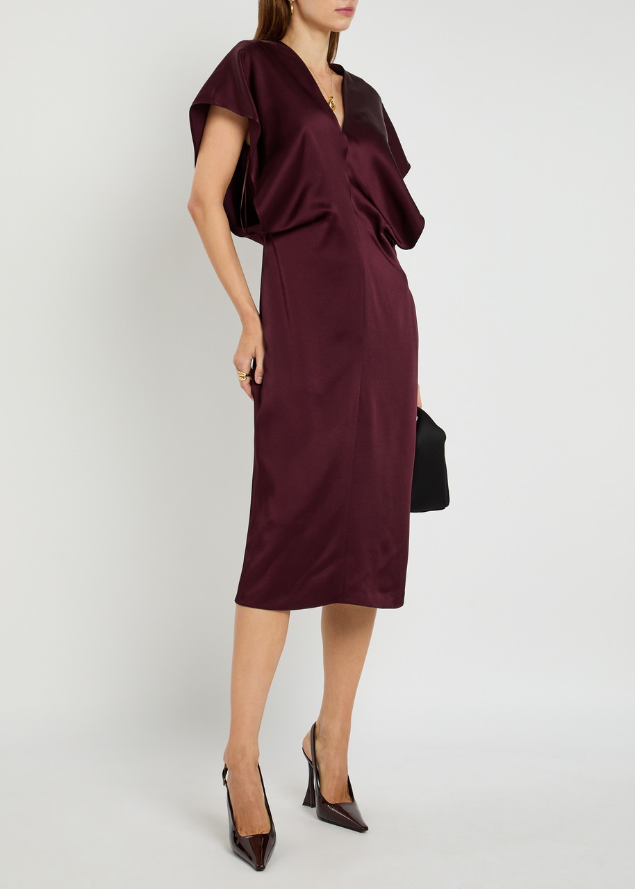 Stella Mccartney Draped Satin-crepe Midi Dress - 4