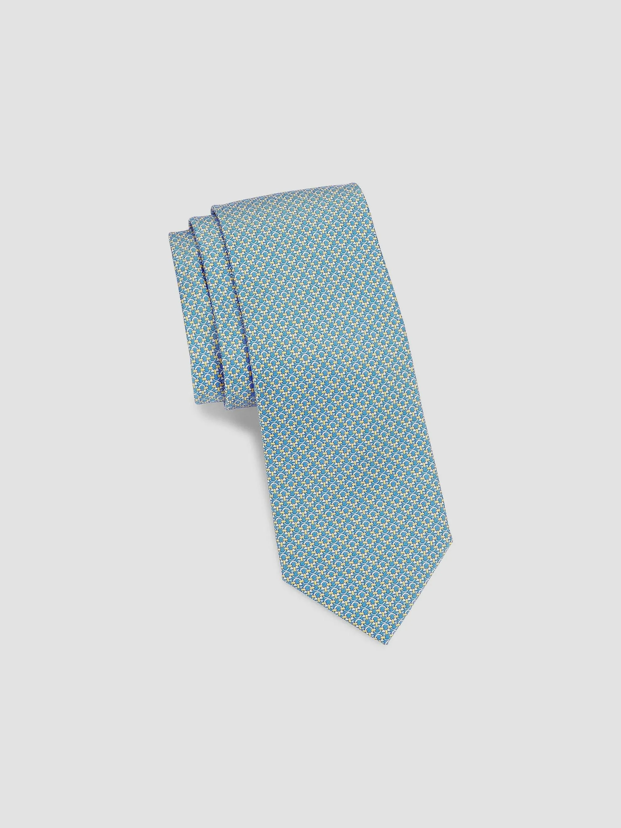 Men's Gancini Silk Tie - Royal Blue - 1