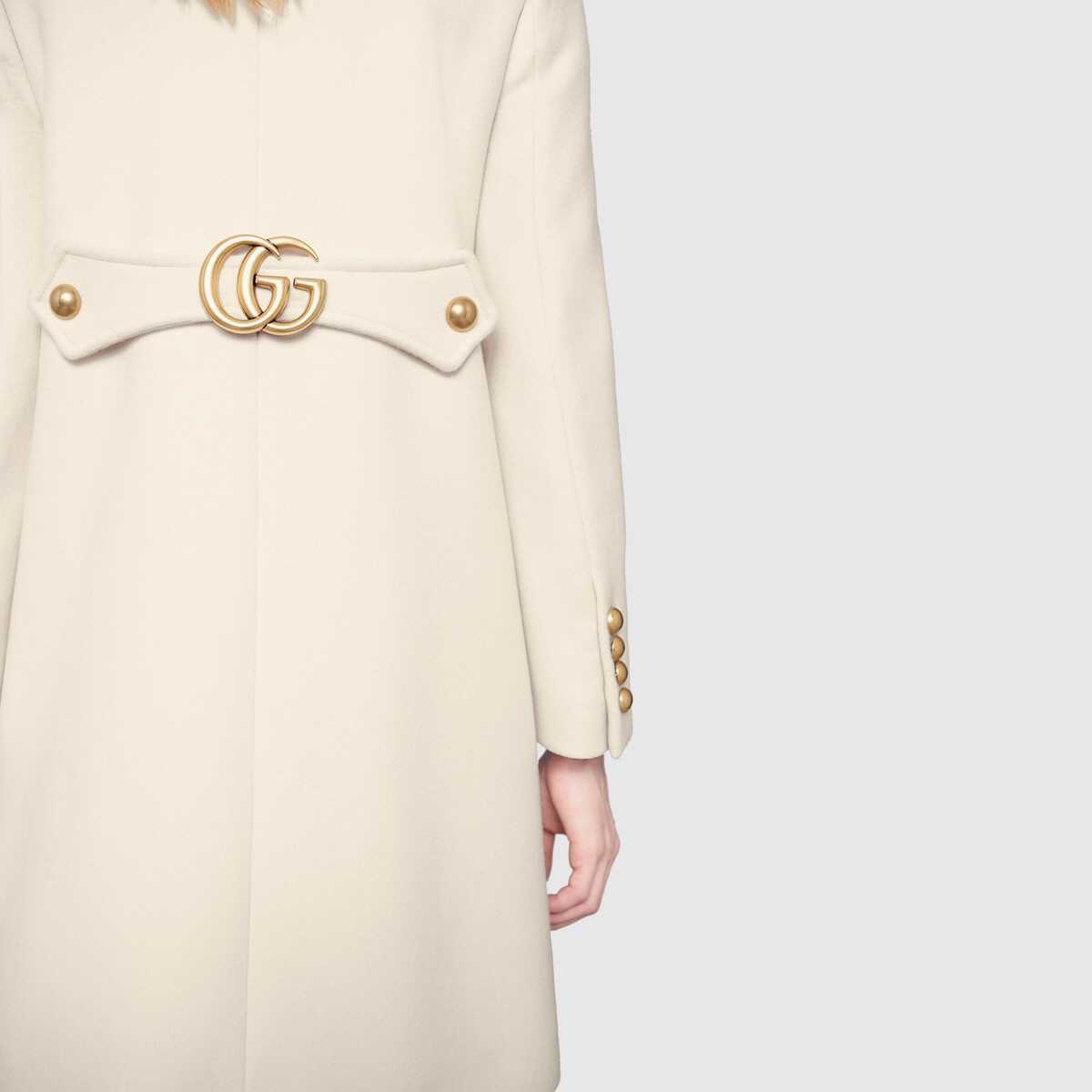 Wool coat with logo buttons - 5