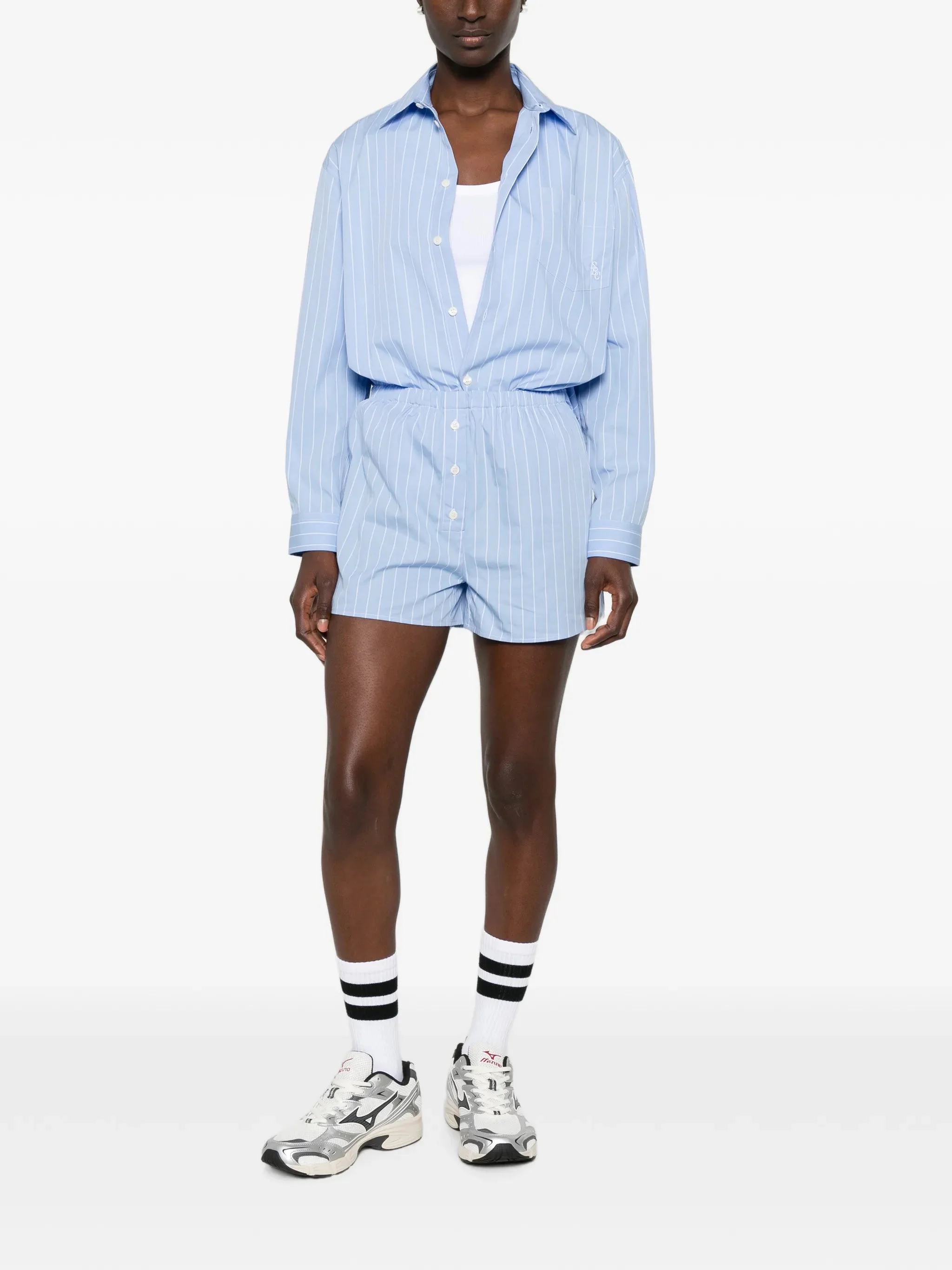 Sporty & Rich Striped Cotton Shirt - 1