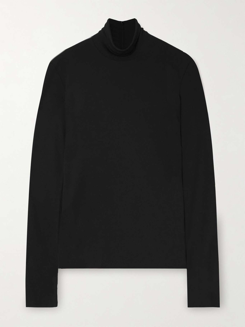 Crepe turtleneck top 1