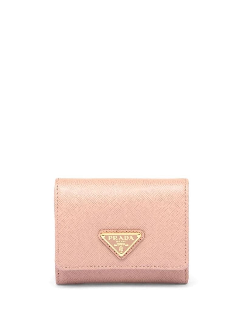 triangle-logo Saffiano leather wallet - 1