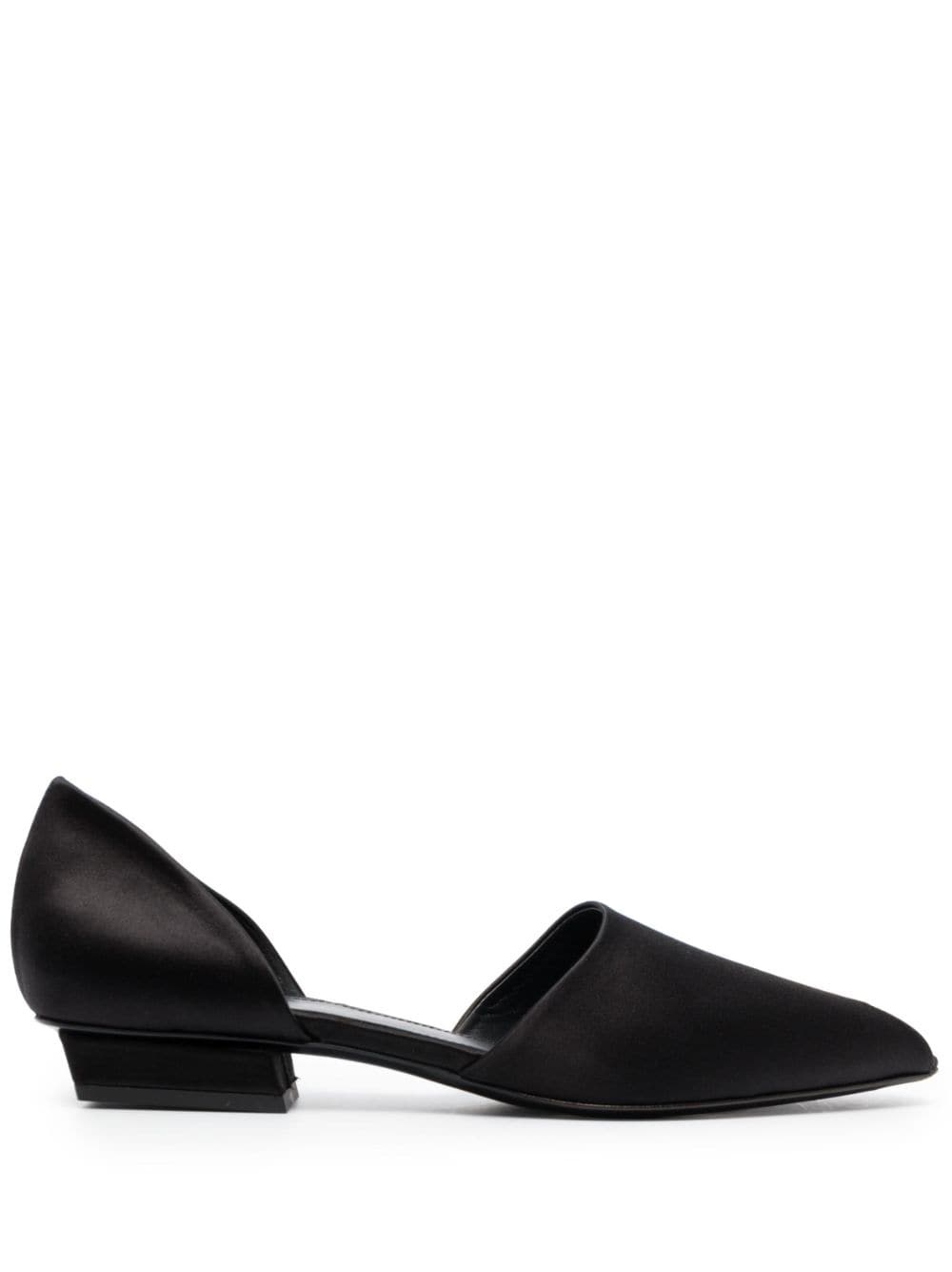 peep-toe satin ballerina shoes - 1