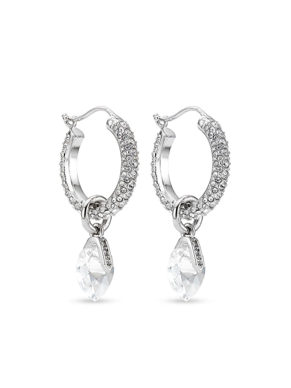 crystal heart hoop earrings - 3