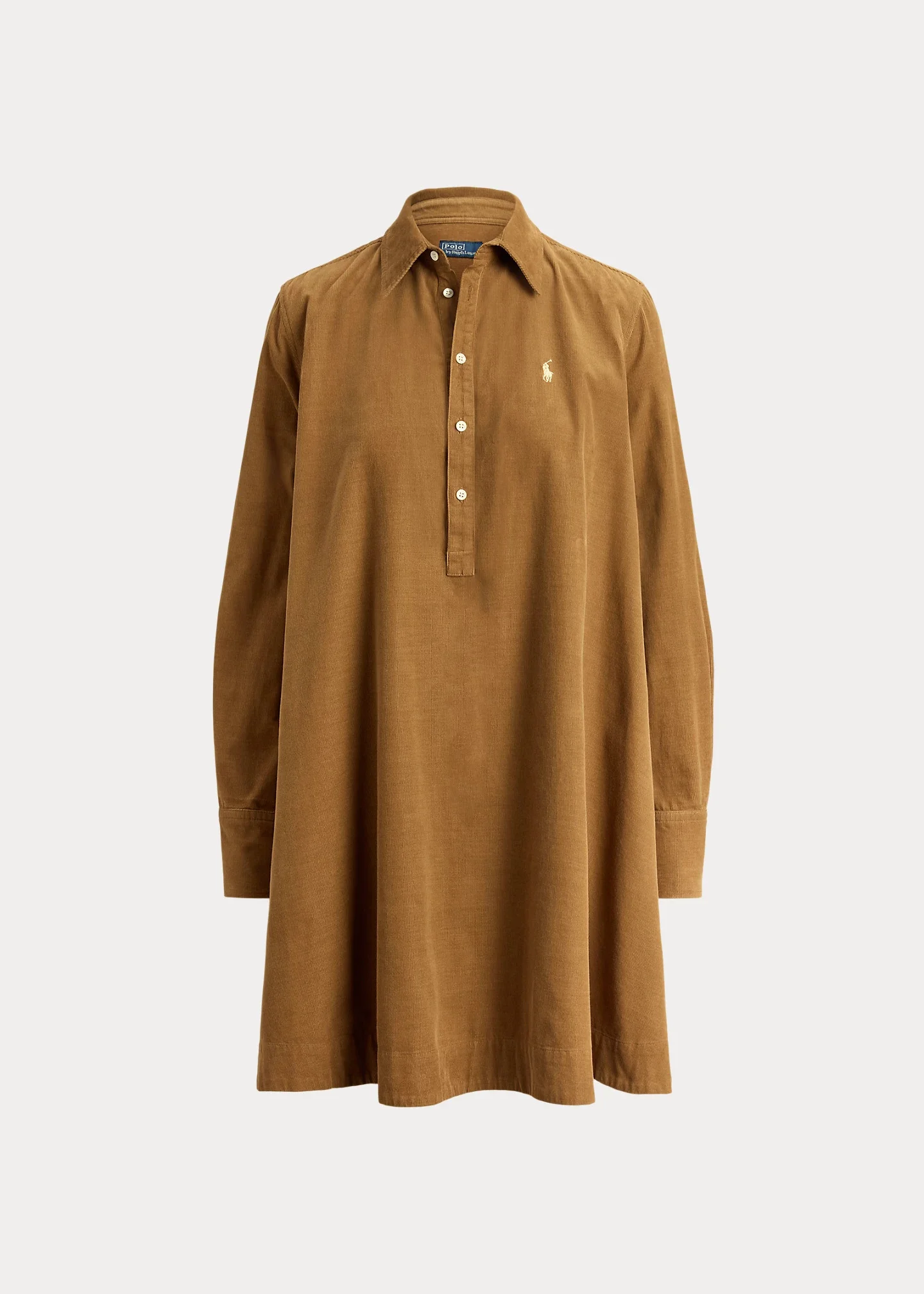 Corduroy Pleated Shirtdress - 1