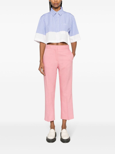 MSGM mid-rise cropped tailored trousers outlook