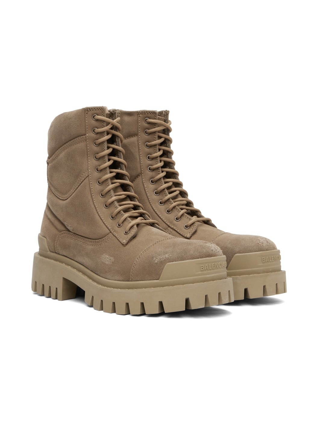 Beige Combat Strike Boots