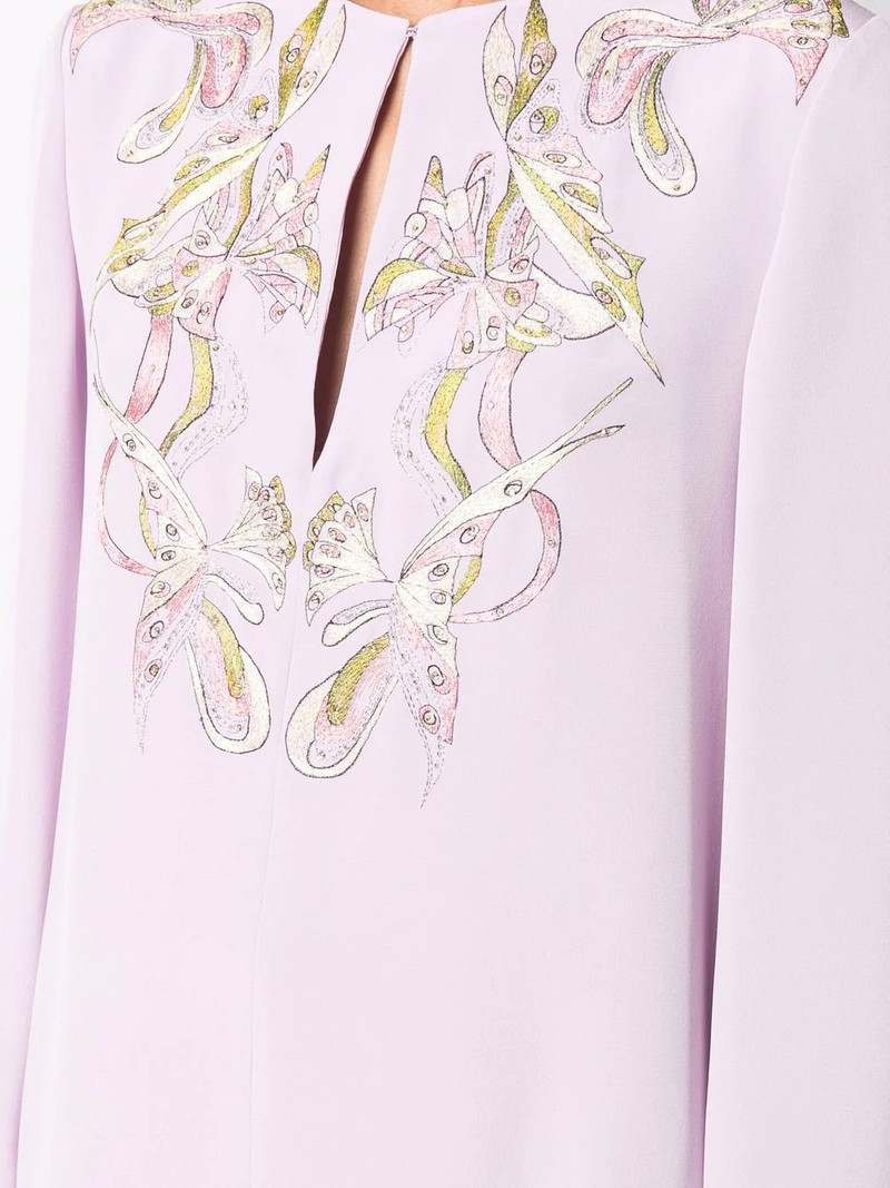 Farfalle-embroidered long-sleeve top 5