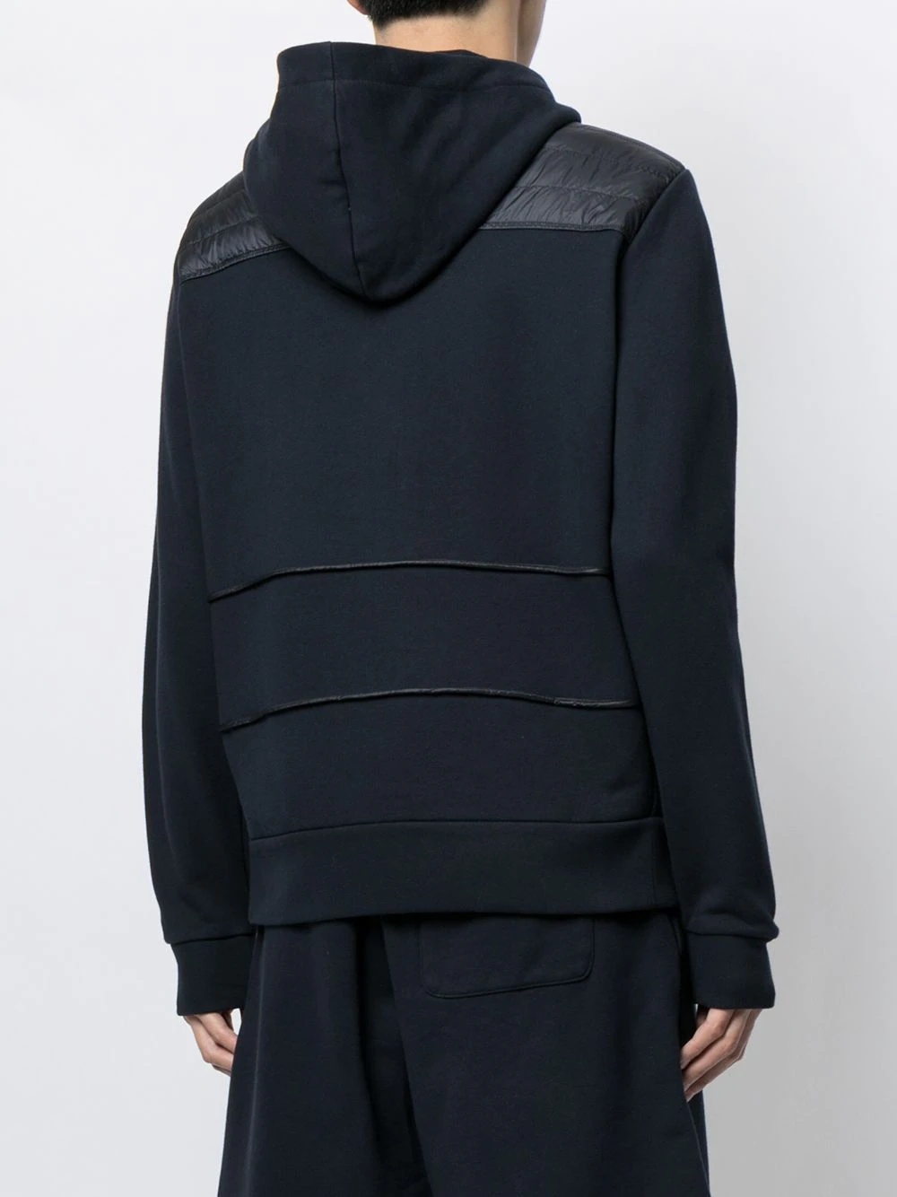 quilted-panel hoodie - 4