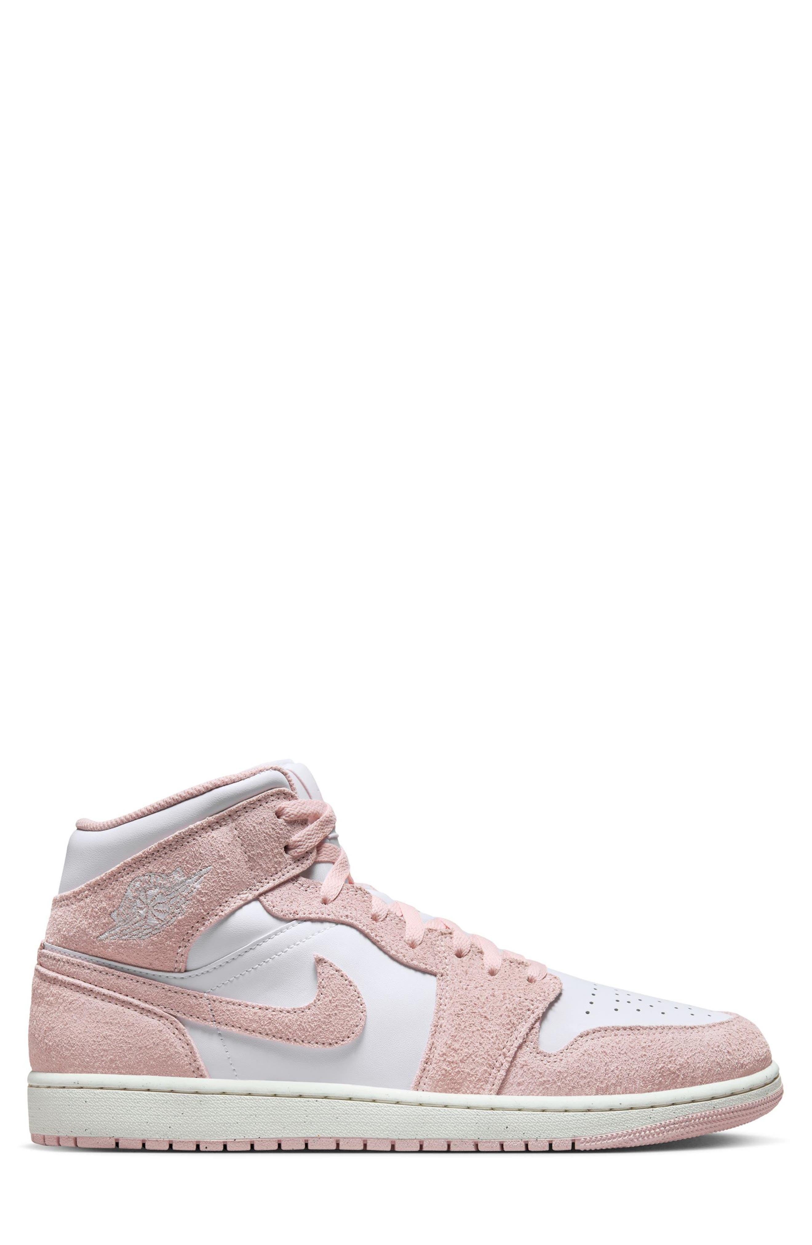 Air Jordan 1 Mid SE Sneaker in White/Legend Pink/Sail at Nordstrom - 2