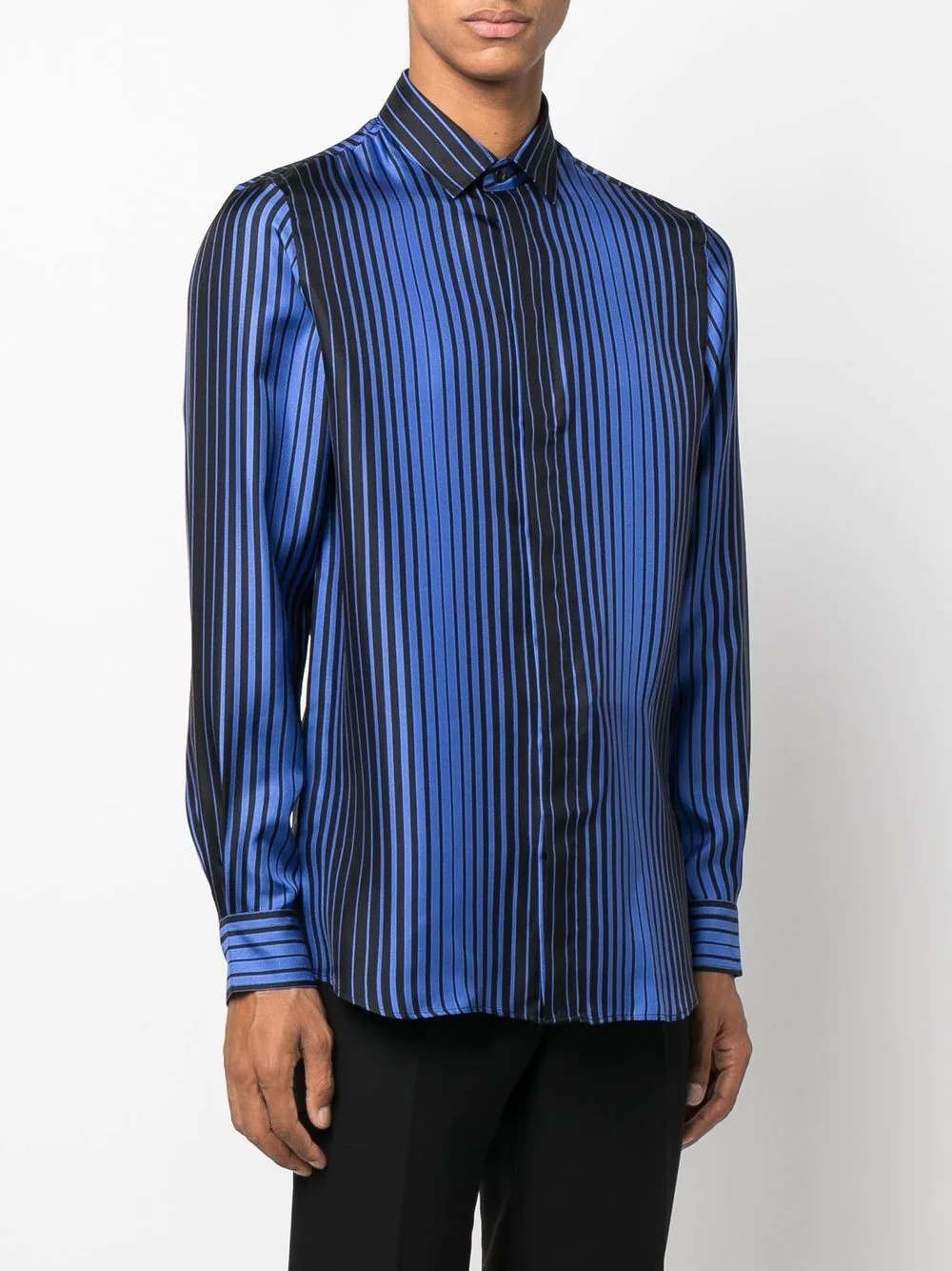 long-sleeve striped silk shirt - 3