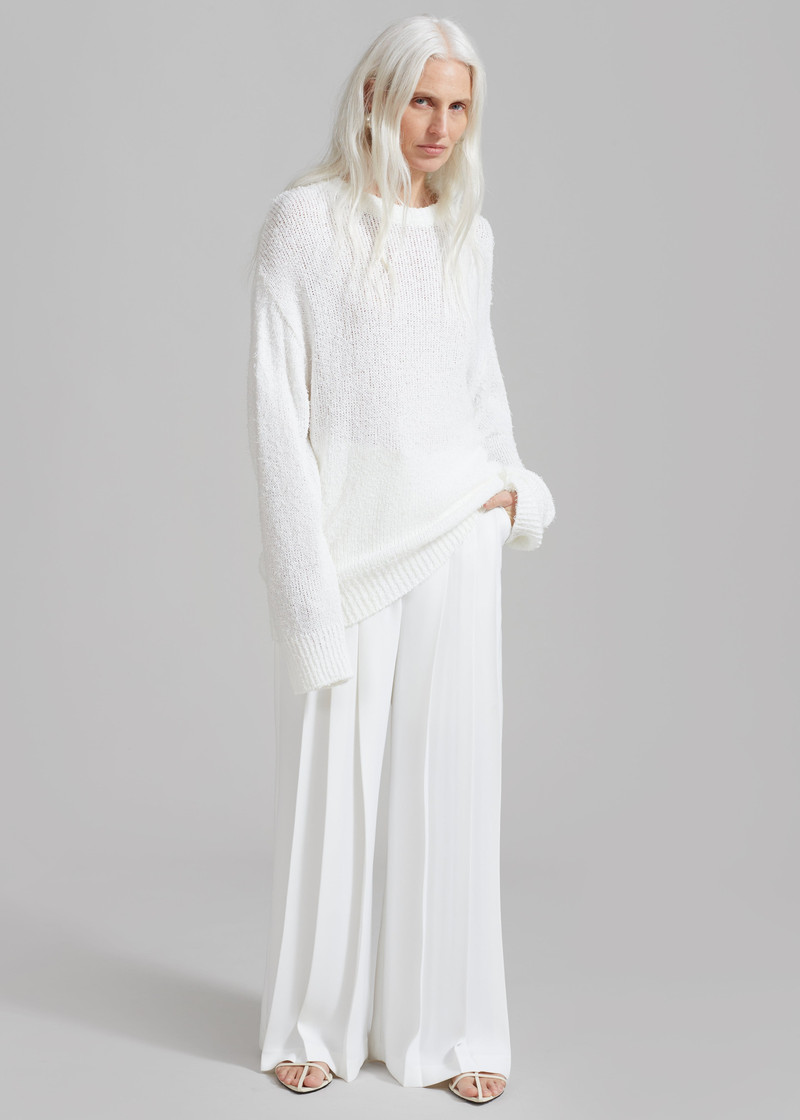 Dillon Pleated Pants - White 7
