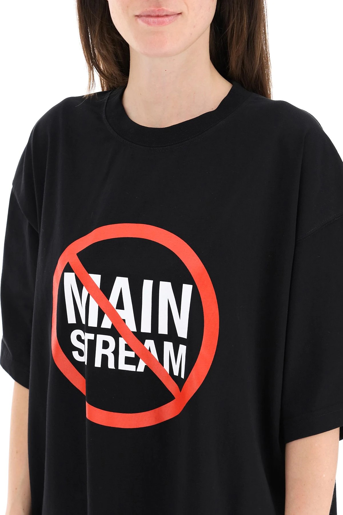 'NO MAIN STREAM' PRINT T-SHIRT - 5