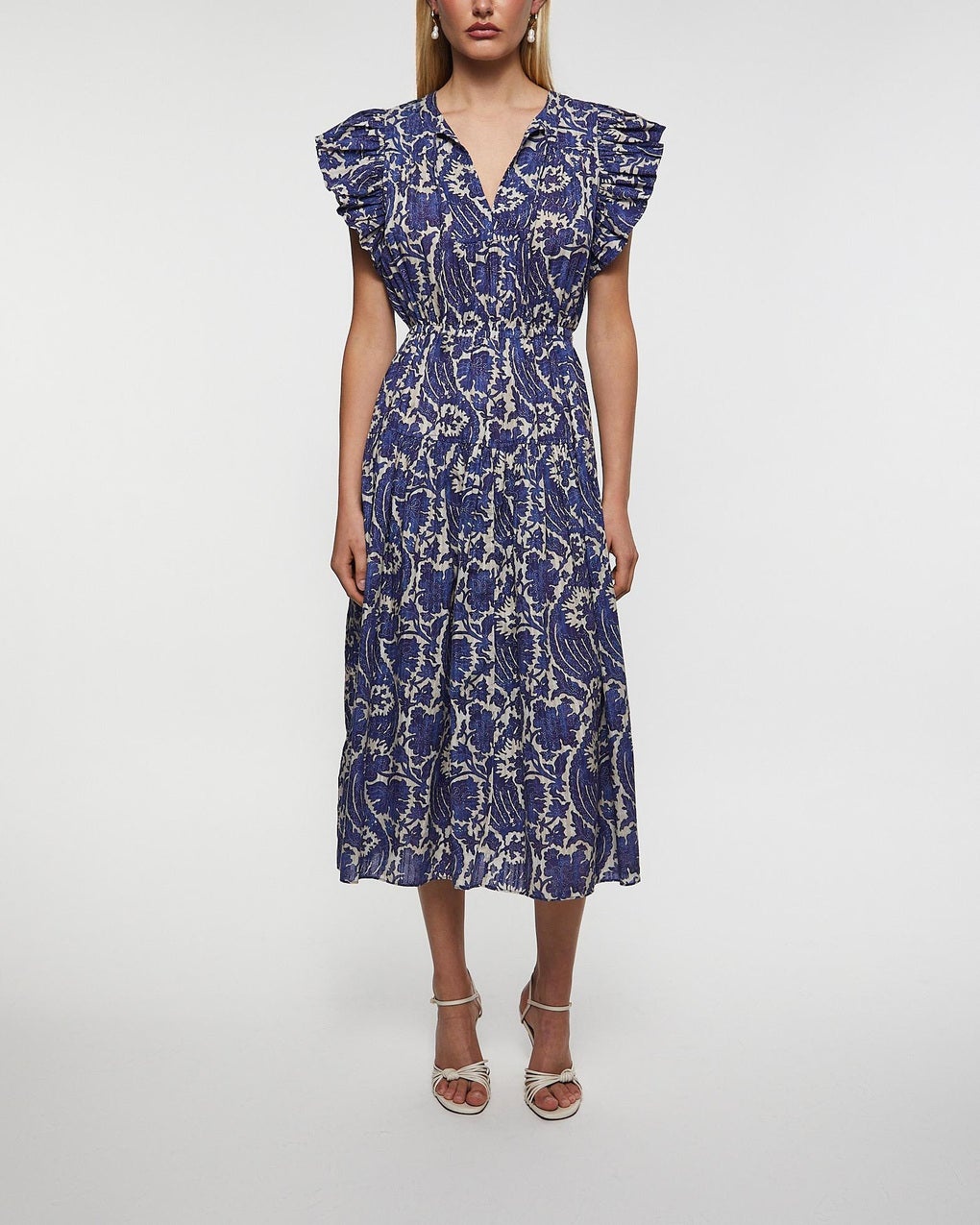 Dress Kairi Flutter Sleeve Midi  Blue - 2