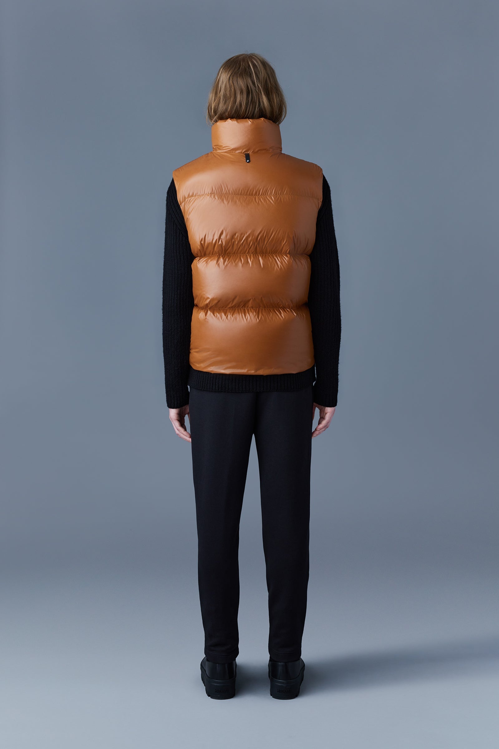 KANE lustrous light down vest with funnel collar - 4