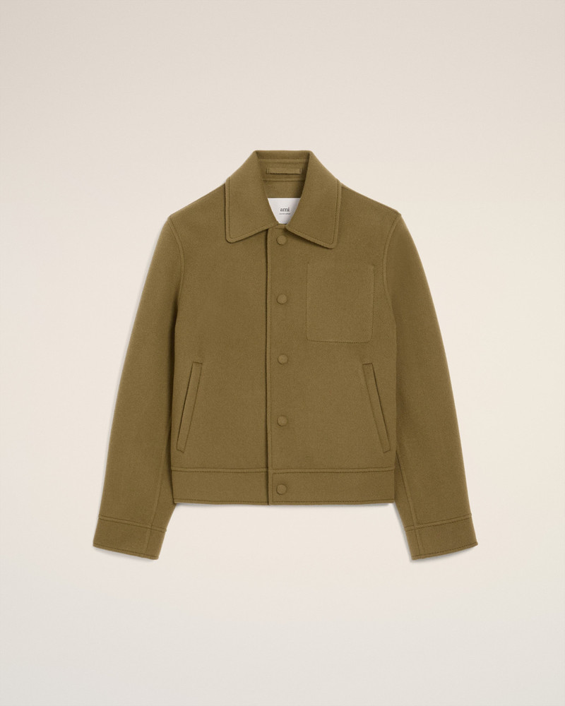 AMI Paris GREEN WOOL BOXY BUTTONED JACKET outlook
