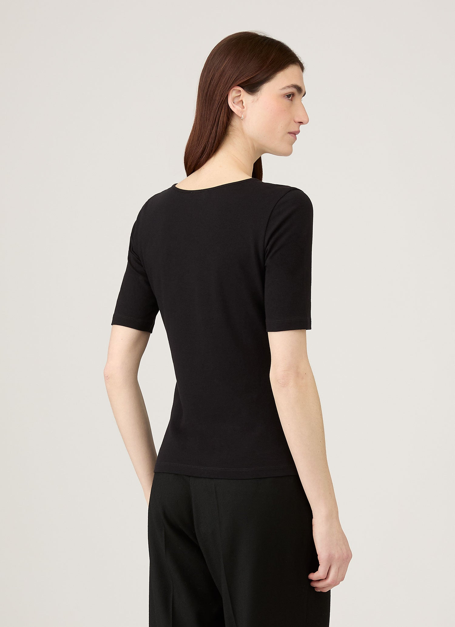 Stretch Cotton Scoop Top - 3