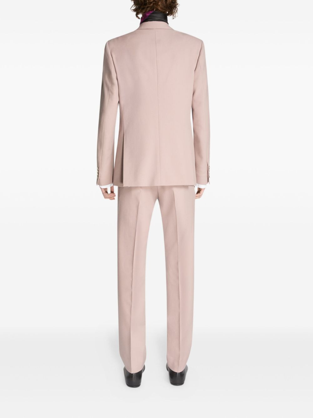 satin-lapel wool suit - 4