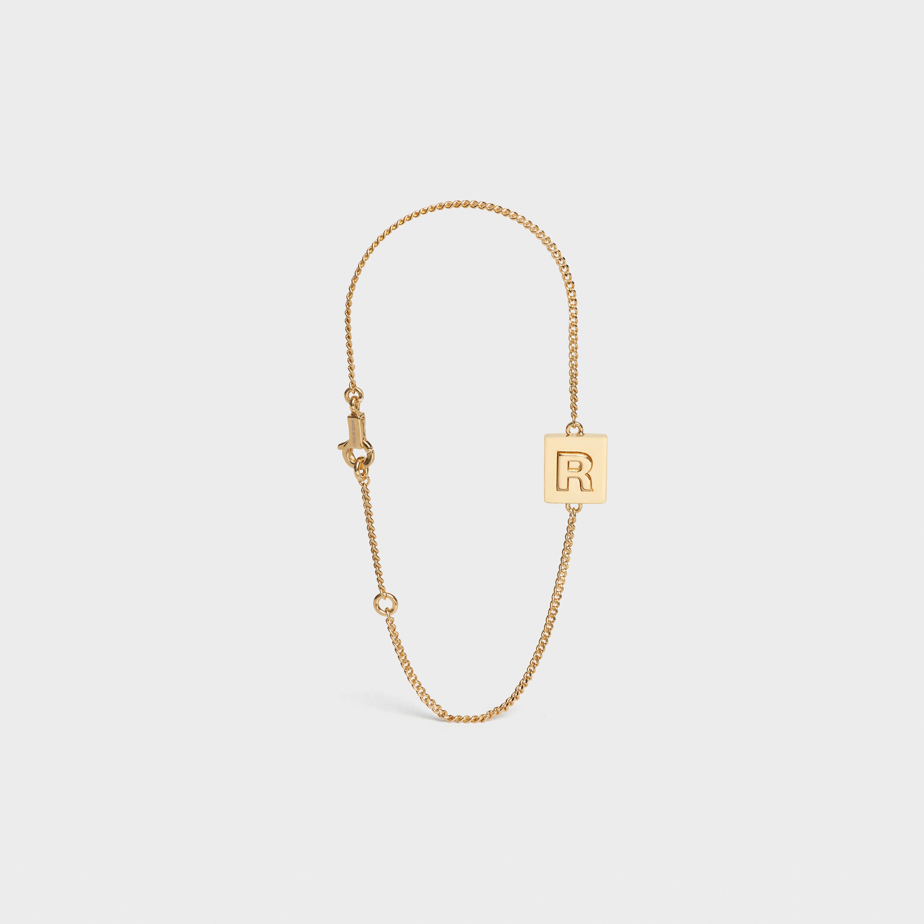 Alphabet R Bracelet in Brass - 2